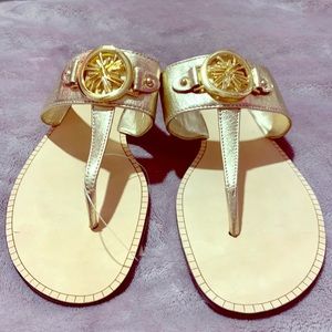 Lilly Pulitzer Size 9 Gold Sandals NWOT